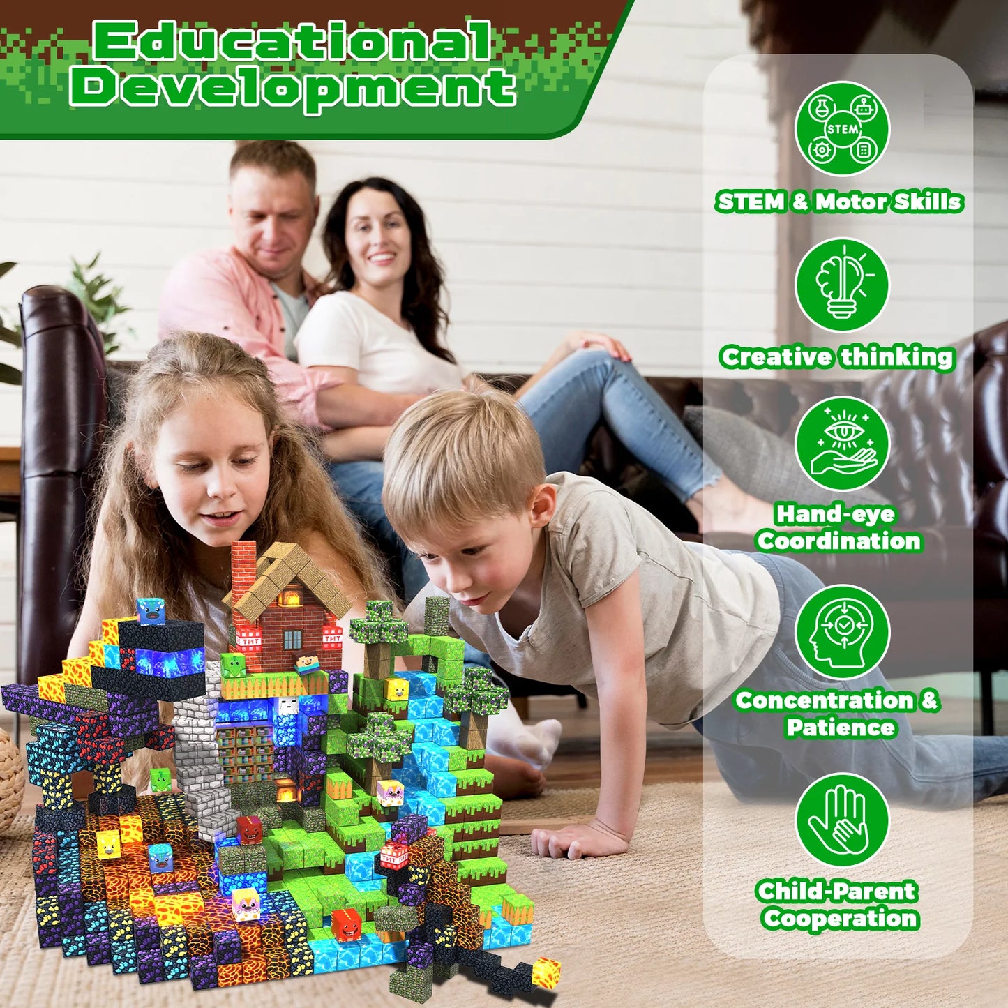 StemCraft™ | Light Up Magnetic Blocks (50 Blocks)