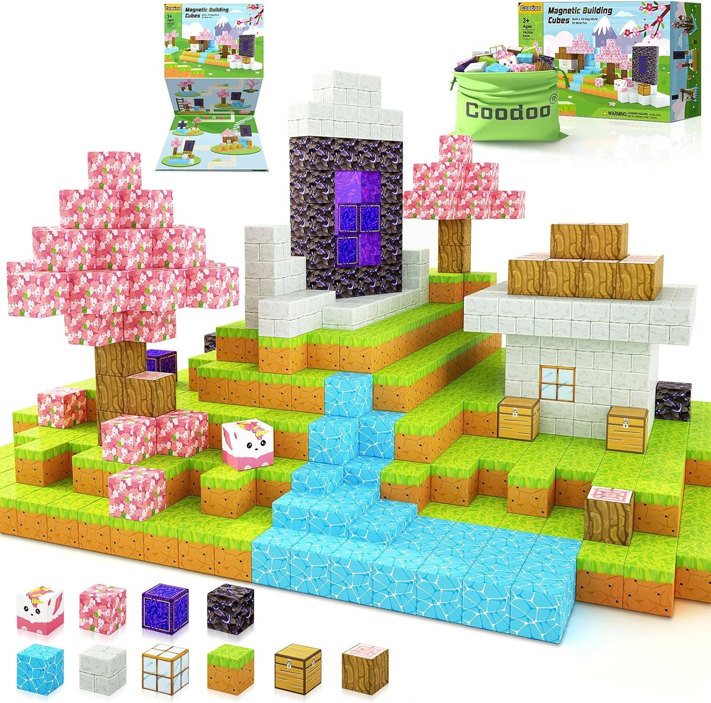 Cherry Blossom Minecraft Set | Cherry Blossom Magnet | MagnaCraft