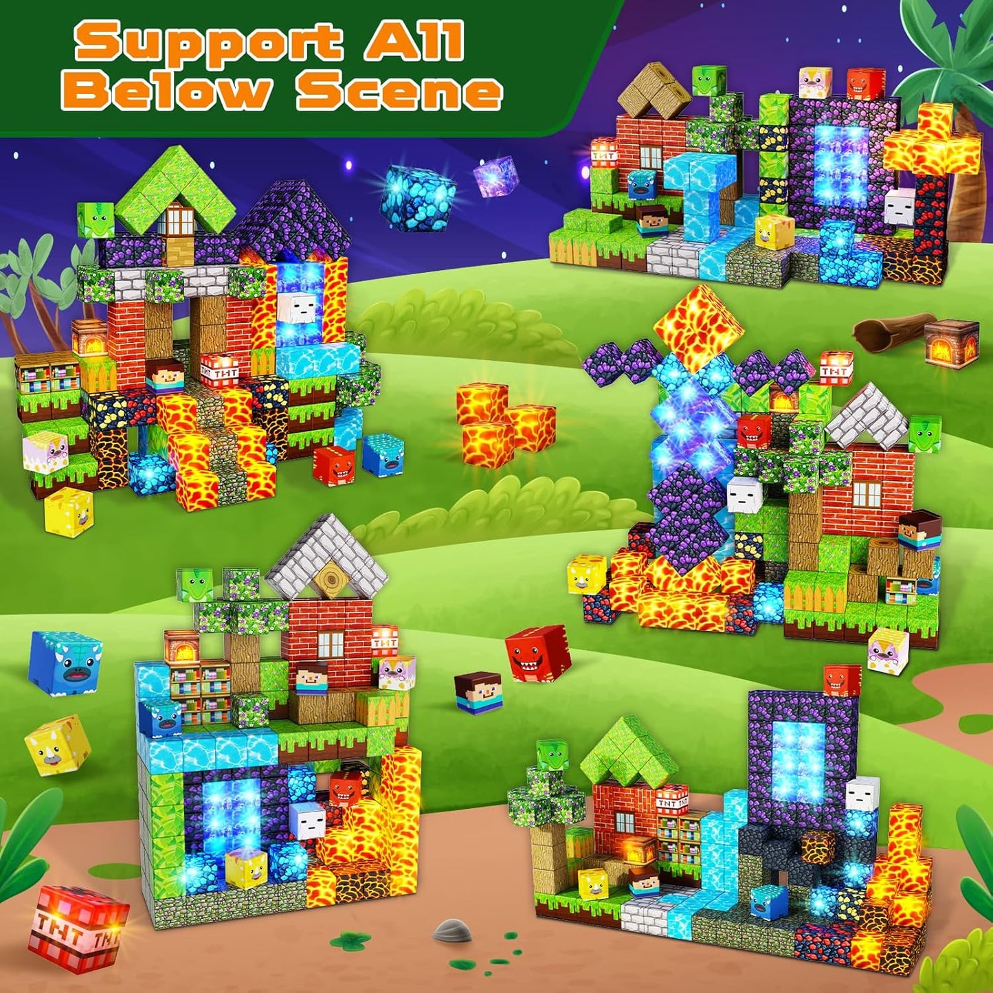 StemCraft™ | Light Up Magnetic Blocks (50 Blocks)