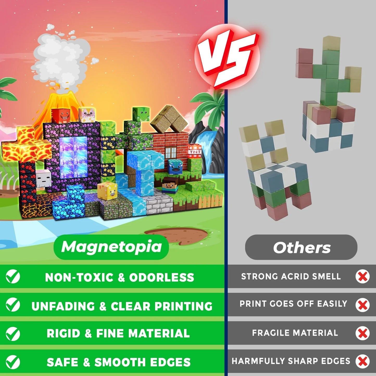 StemCraft™ | Light Up Magnetic Blocks (50 Blocks)